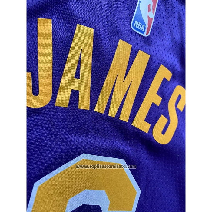 Camiseta Nino Los Angeles Lakers LeBron James #6 Statement Violeta